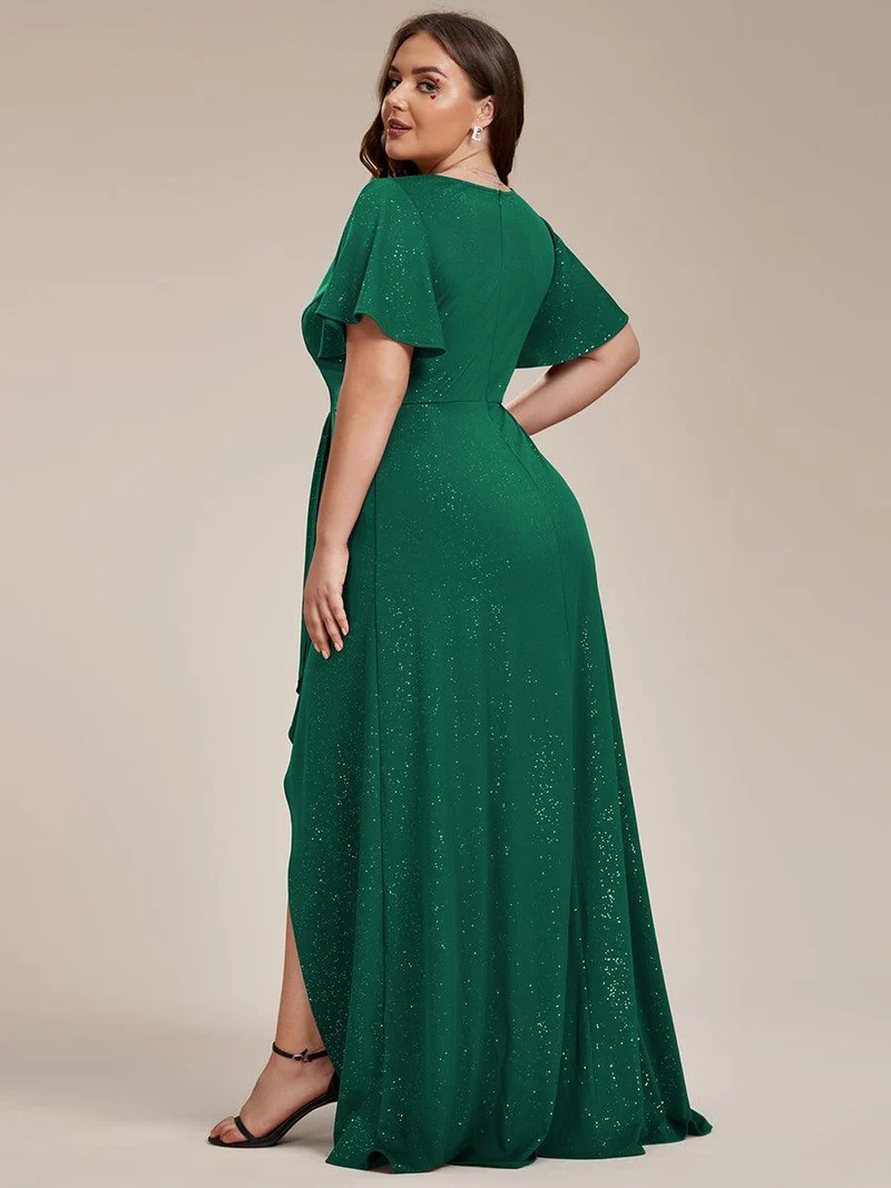 pretty MELODÉ|Robe de Soirée élégante à paillettes décolleté en V profond Grande taille (Vente Finale)