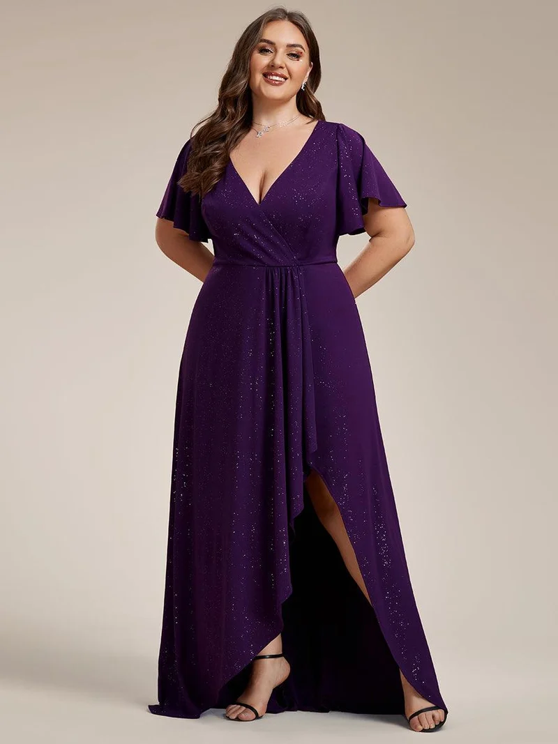 pretty MELODÉ|Robe de Soirée élégante à paillettes décolleté en V profond Grande taille (Vente Finale)