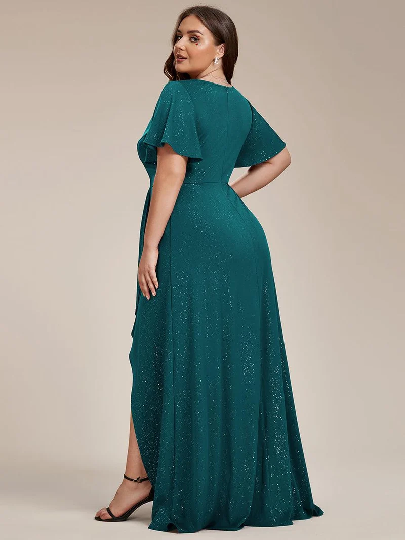 pretty MELODÉ|Robe de Soirée élégante à paillettes décolleté en V profond Grande taille (Vente Finale)