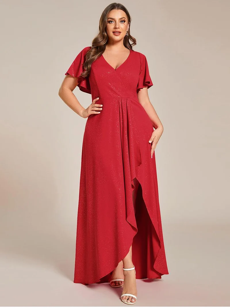 pretty MELODÉ|Robe de Soirée élégante à paillettes décolleté en V profond Grande taille (Vente Finale)