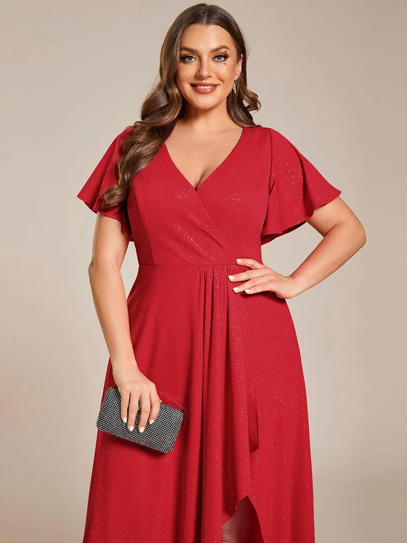 pretty MELODÉ|Robe de Soirée élégante à paillettes décolleté en V profond Grande taille (Vente Finale)