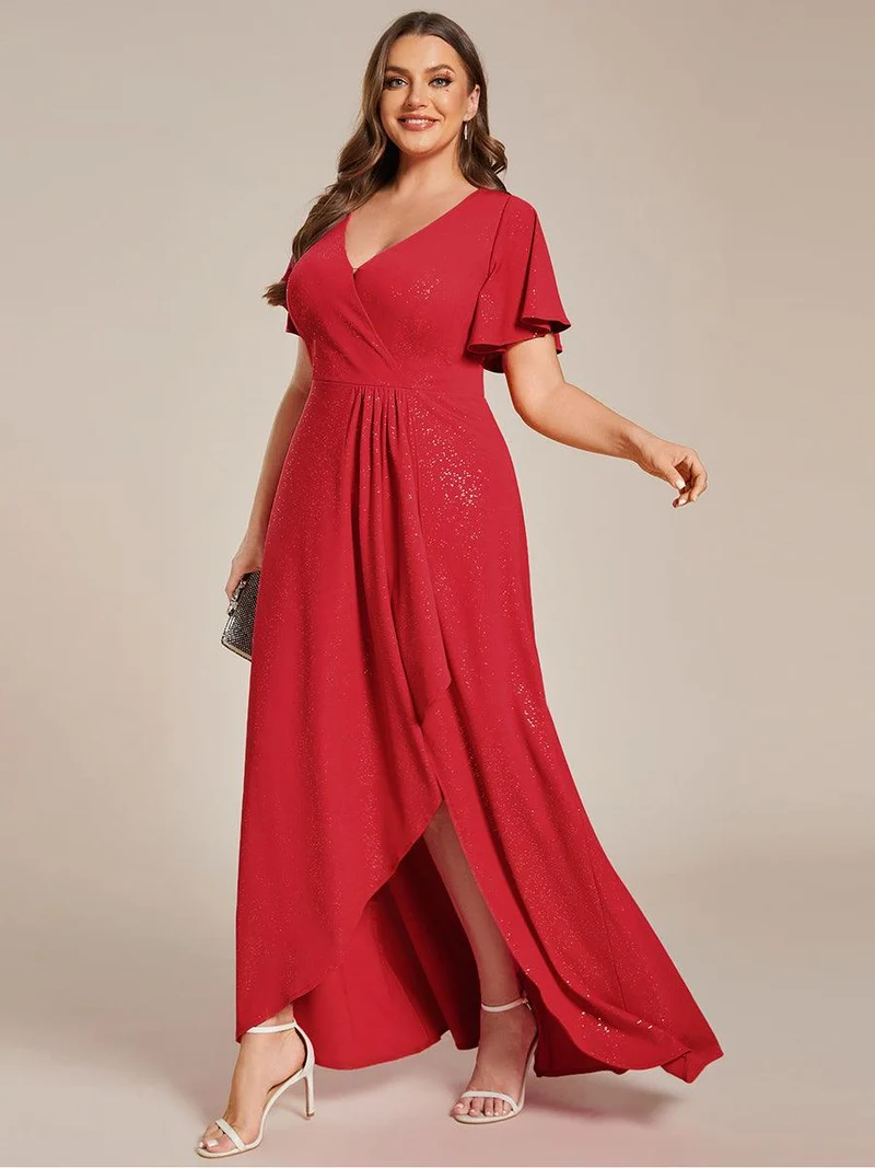 pretty MELODÉ|Robe de Soirée élégante à paillettes décolleté en V profond Grande taille (Vente Finale)
