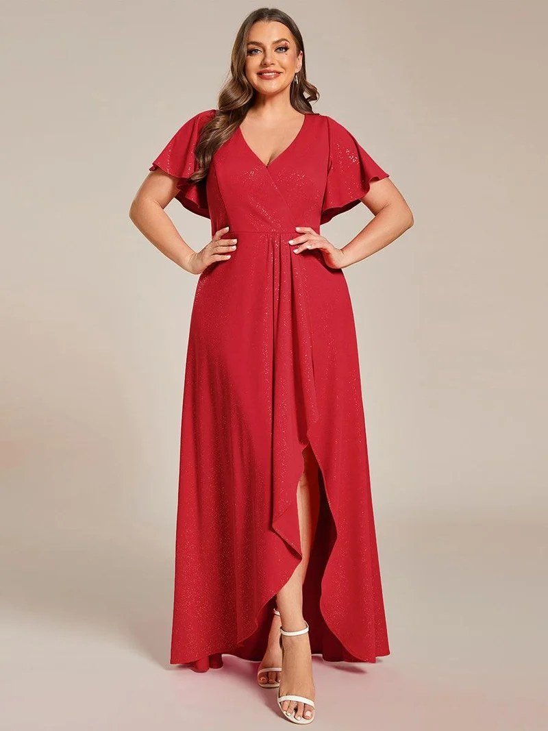 pretty MELODÉ|Robe de Soirée élégante à paillettes décolleté en V profond Grande taille (Vente Finale)