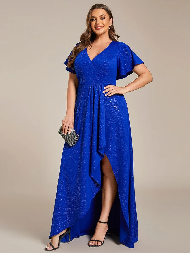 pretty MELODÉ|Robe de Soirée élégante à paillettes décolleté en V profond Grande taille (Vente Finale)