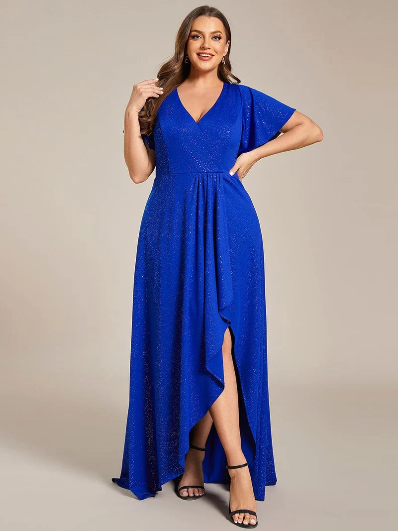 pretty MELODÉ|Robe de Soirée élégante à paillettes décolleté en V profond Grande taille (Vente Finale)