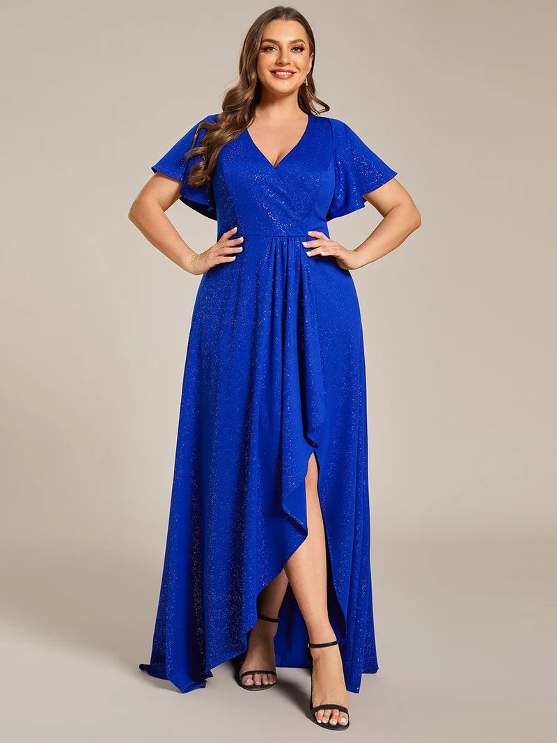 pretty MELODÉ|Robe de Soirée élégante à paillettes décolleté en V profond Grande taille (Vente Finale)