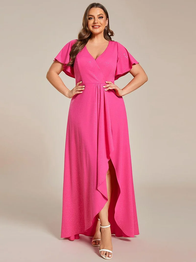 pretty MELODÉ|Robe de Soirée élégante à paillettes décolleté en V profond Grande taille (Vente Finale)
