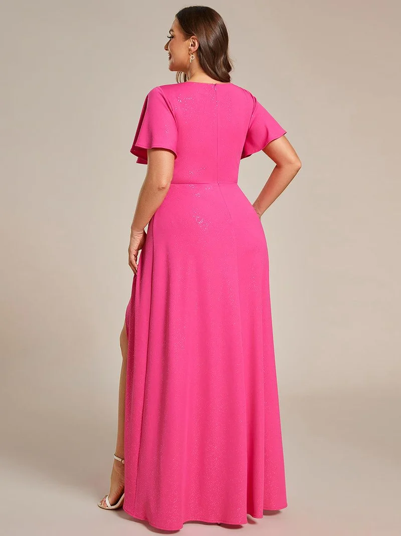 pretty MELODÉ|Robe de Soirée élégante à paillettes décolleté en V profond Grande taille (Vente Finale)