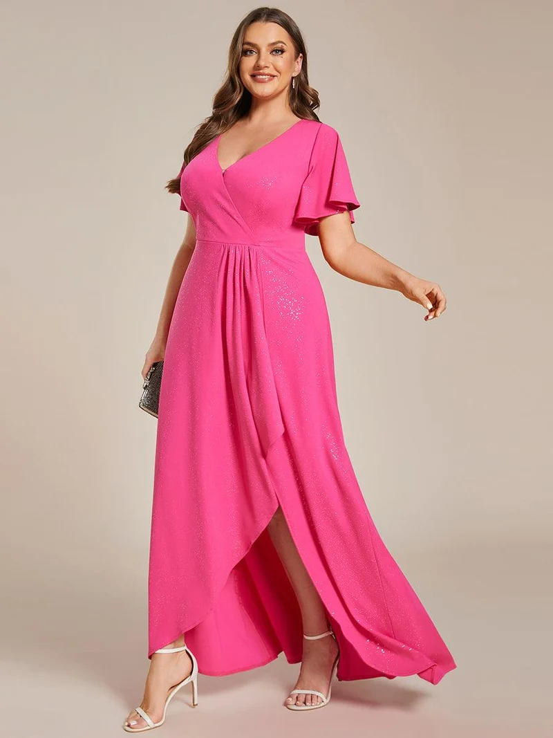 pretty MELODÉ|Robe de Soirée élégante à paillettes décolleté en V profond Grande taille (Vente Finale)
