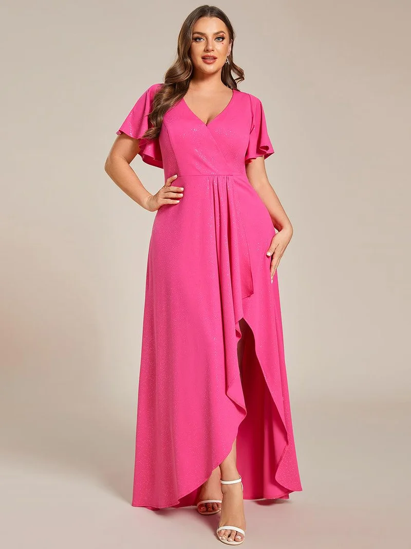 pretty MELODÉ|Robe de Soirée élégante à paillettes décolleté en V profond Grande taille (Vente Finale)