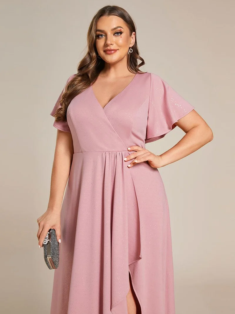 pretty MELODÉ|Robe de Soirée élégante à paillettes décolleté en V profond Grande taille (Vente Finale)