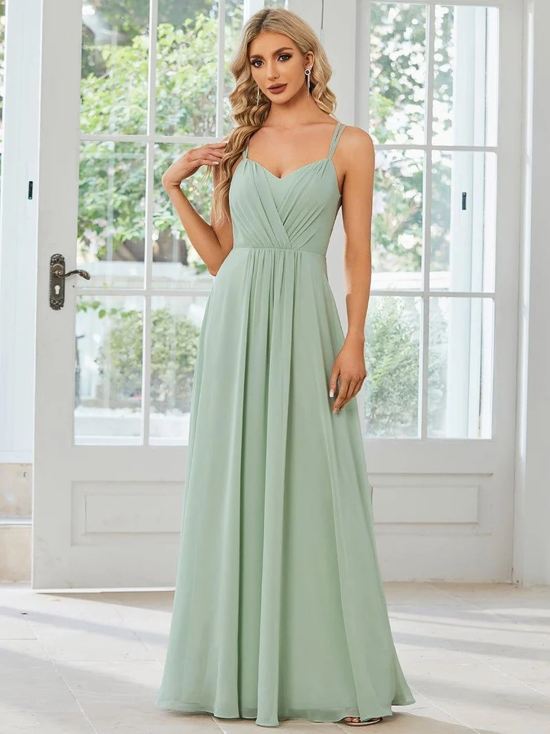 ever RUBY|Robe demoiselle d'honneur mousseline et dentelle dos nu bretelles fines