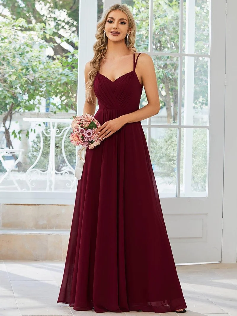 ever RUBY|Robe demoiselle d'honneur mousseline et dentelle dos nu bretelles fines