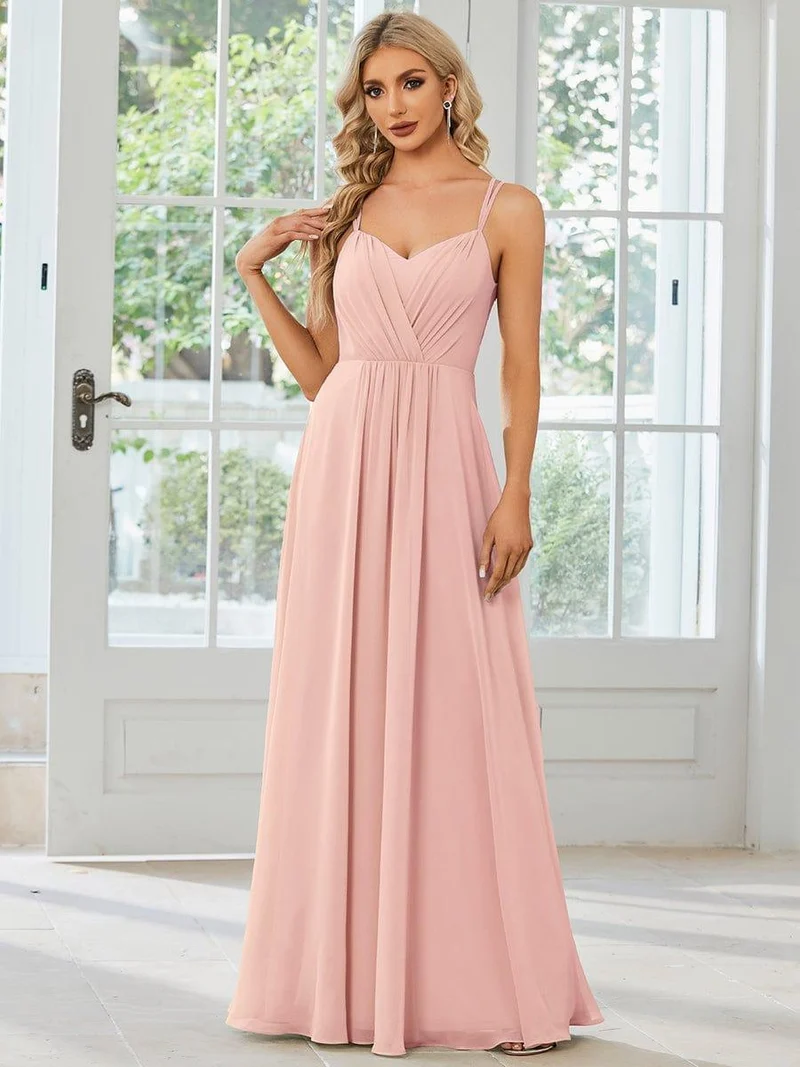 ever RUBY|Robe de soirée en mousseline et dentelle dos nu bretelles fines