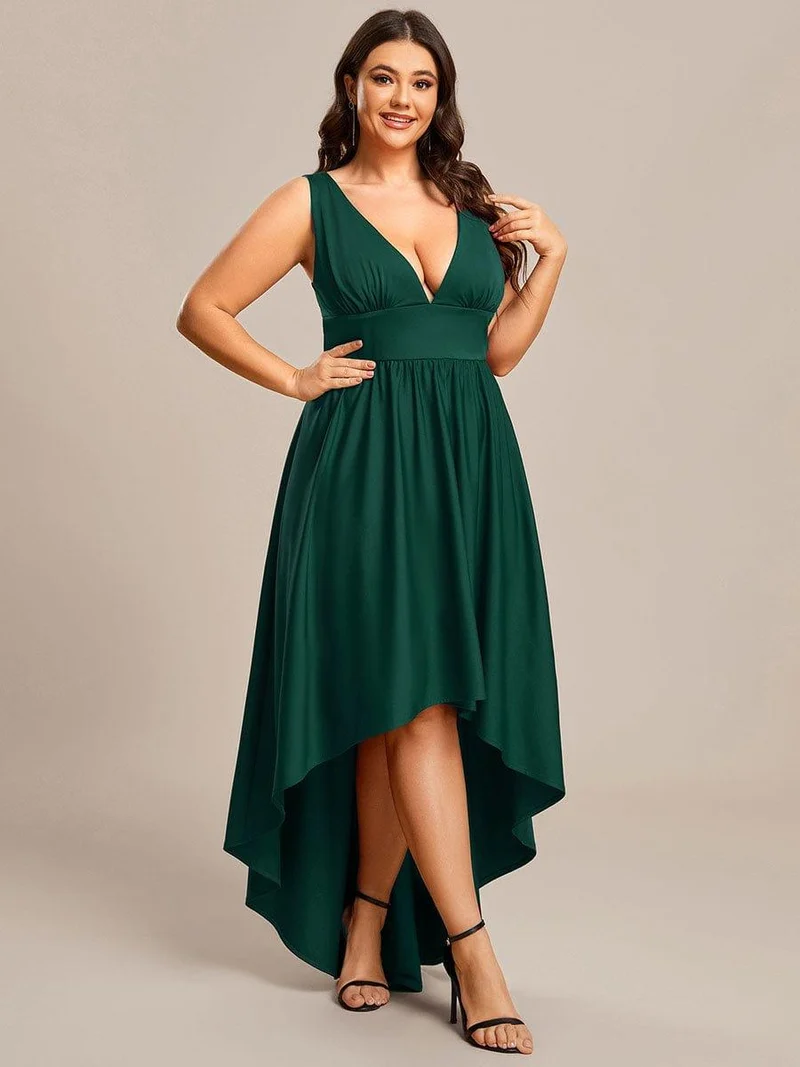 Robe Demoiselle d'honneur élégante Taille Empire Sans Manches(Vente finale)