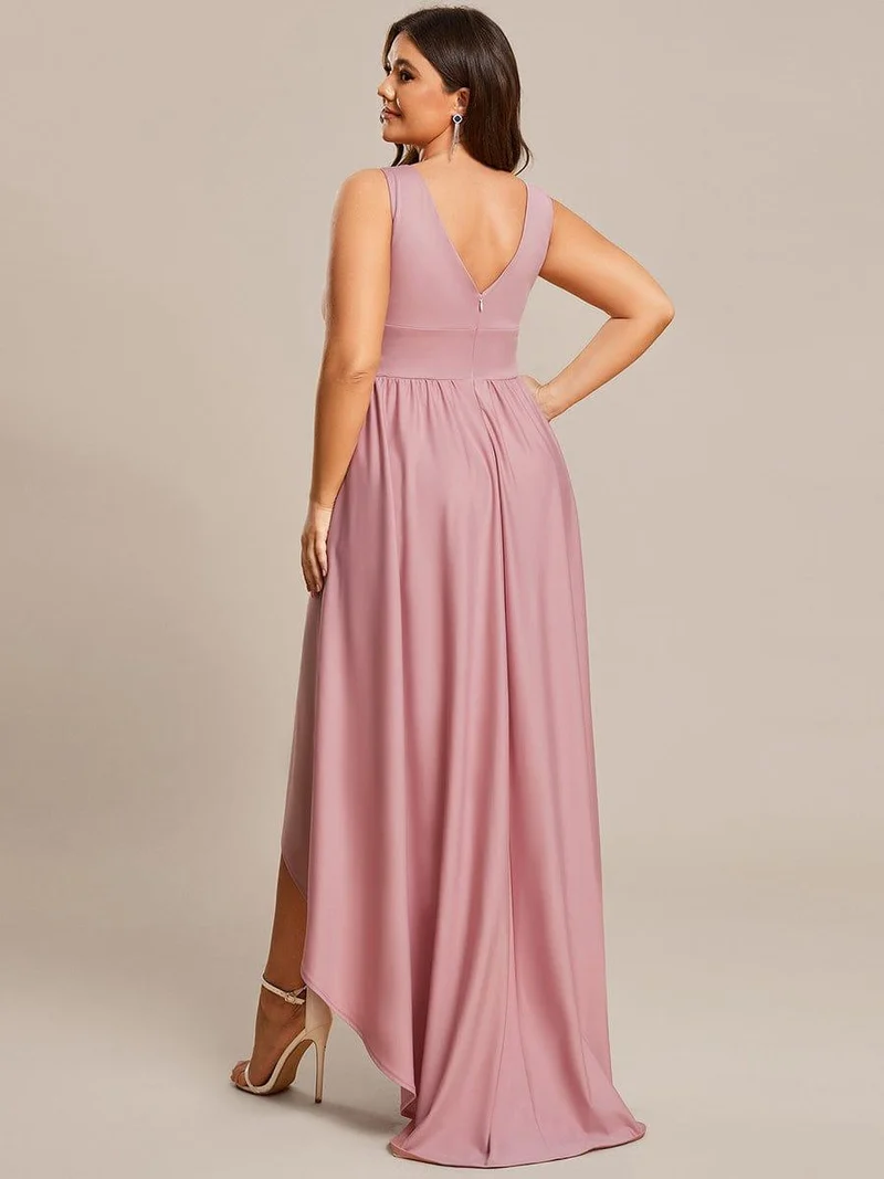 Robe Demoiselle d'honneur élégante Taille Empire Sans Manches(Vente finale)