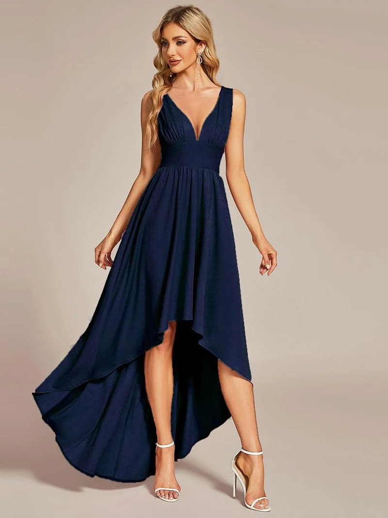 Robe Demoiselle d'honneur élégante Taille Empire Sans Manches(Vente finale)