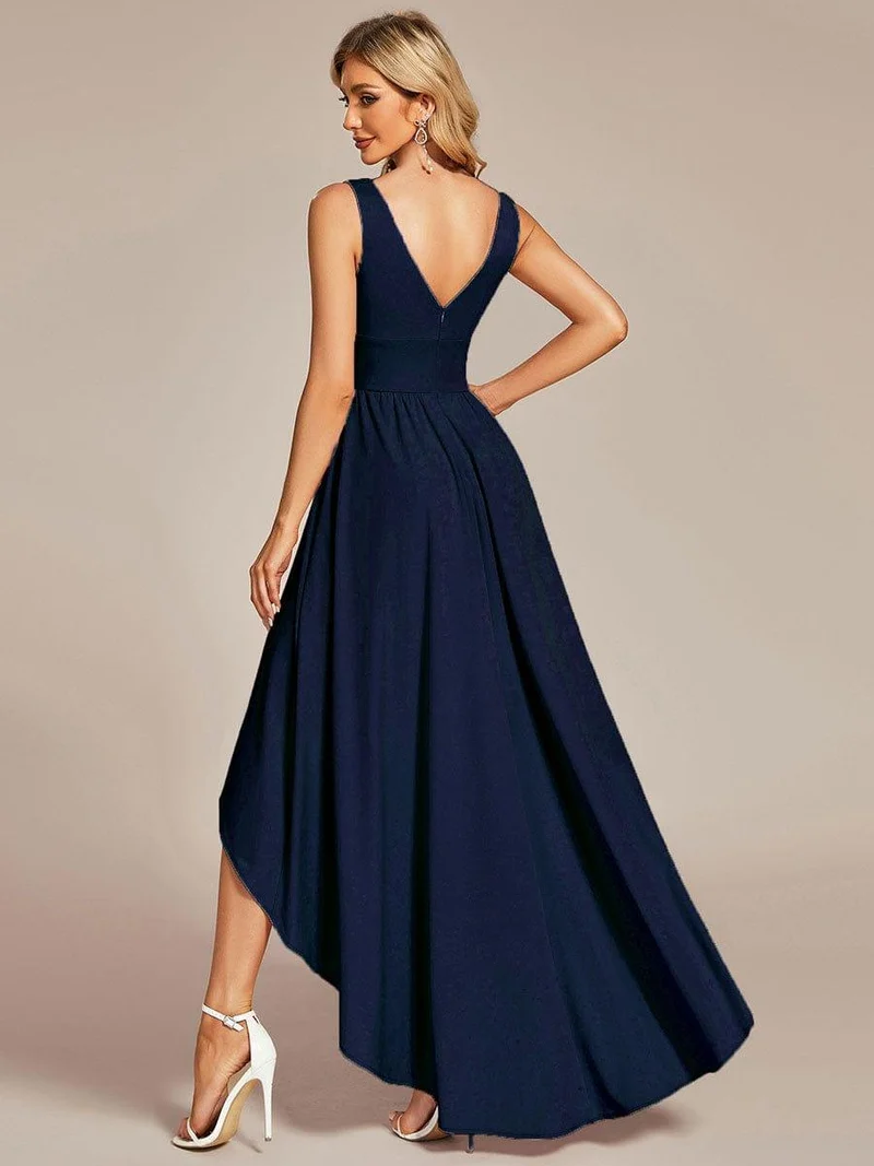 Robe Demoiselle d'honneur élégante Taille Empire Sans Manches(Vente finale)