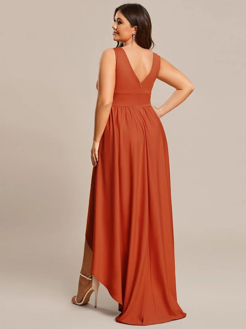 Robe Demoiselle d'honneur élégante Taille Empire Sans Manches(Vente finale)