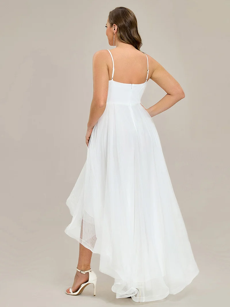 Robe de bal chic et élégante sans manches Ourlet haute basse