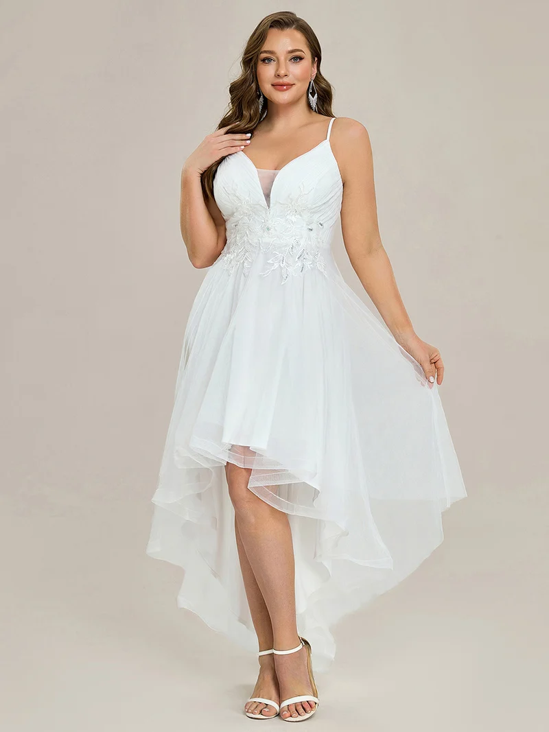 Robe de bal chic et élégante sans manches Ourlet haute basse