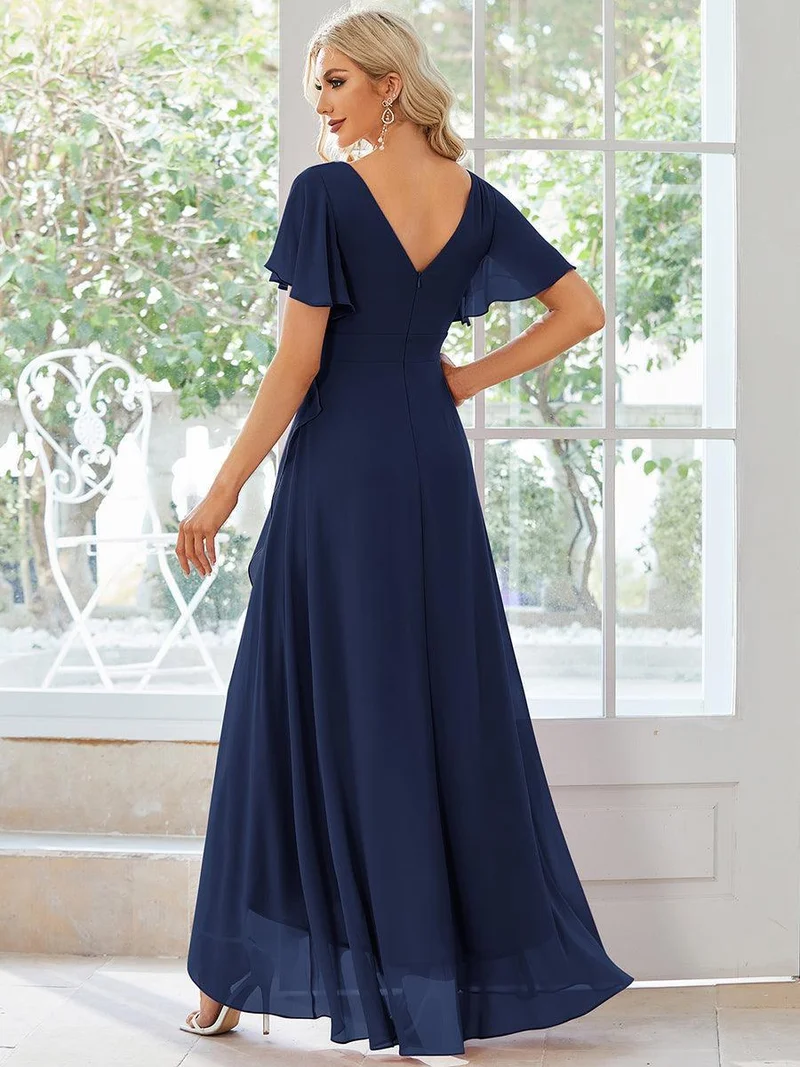 ever OREE|Robe demoiselle d'honneur Mousseline Ourlet en feuille de lotus Charmante(Vente Finale)