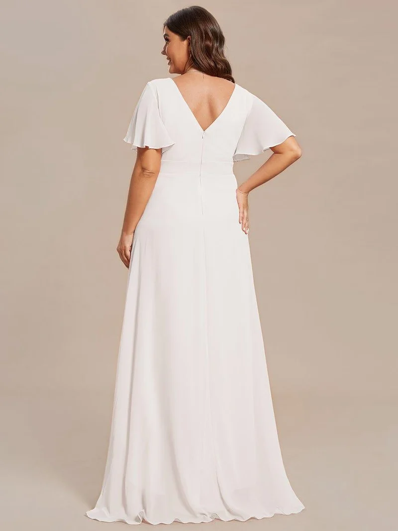 ever OREE|Robe demoiselle d'honneur Mousseline Ourlet en feuille de lotus Charmante(Vente Finale)