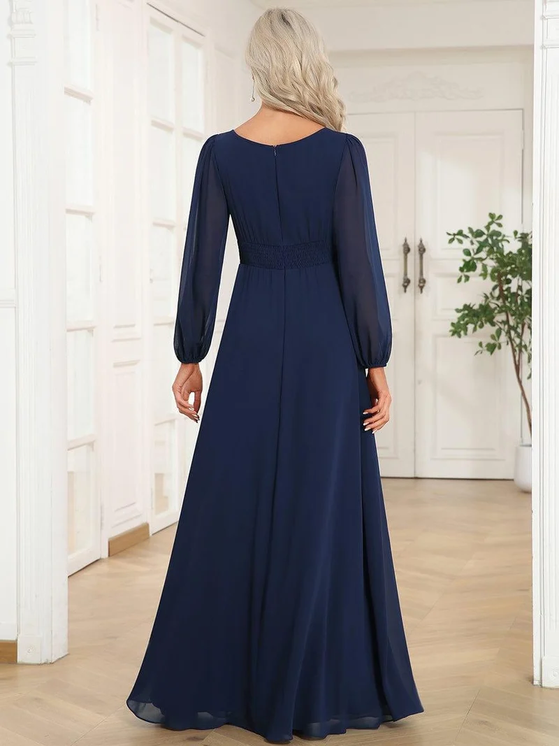 ever CELESTE|Robe demoiselle d'honneur en mousseline à taille haute Manches bouffantes