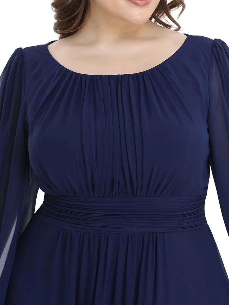 ever CELESTE|Robe demoiselle d'honneur en mousseline à taille haute Manches bouffantes