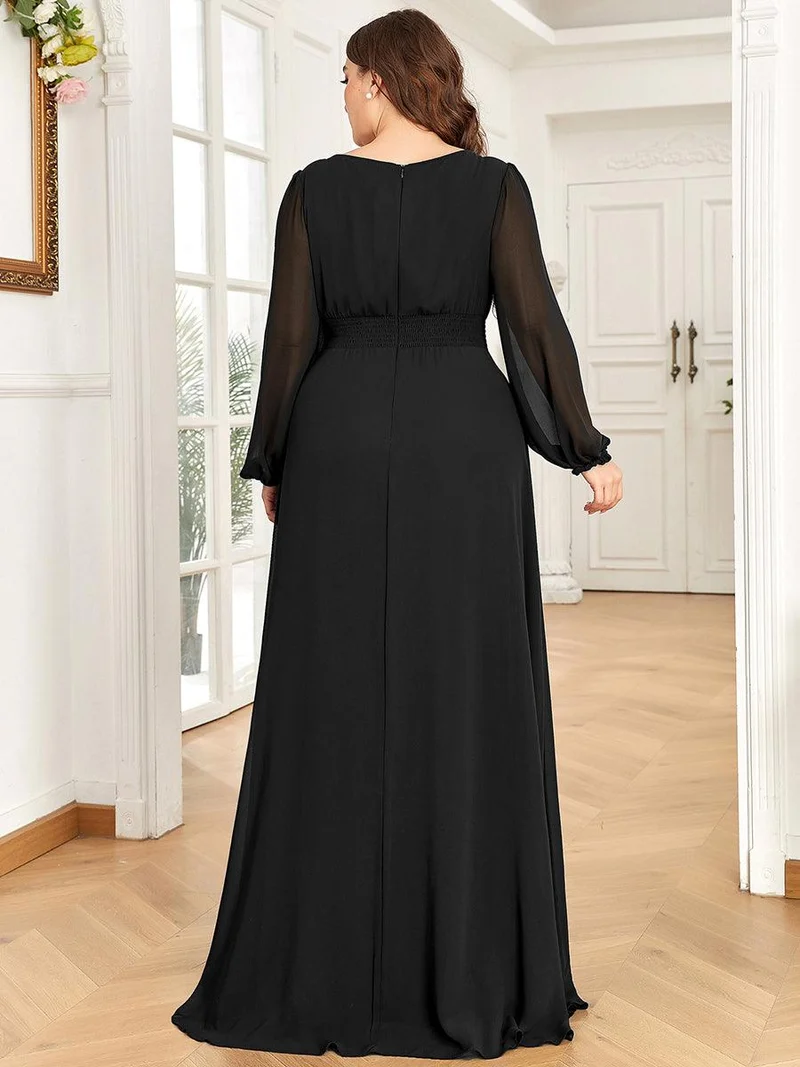 ever CELESTE|Robe demoiselle d'honneur en mousseline à taille haute Manches bouffantes