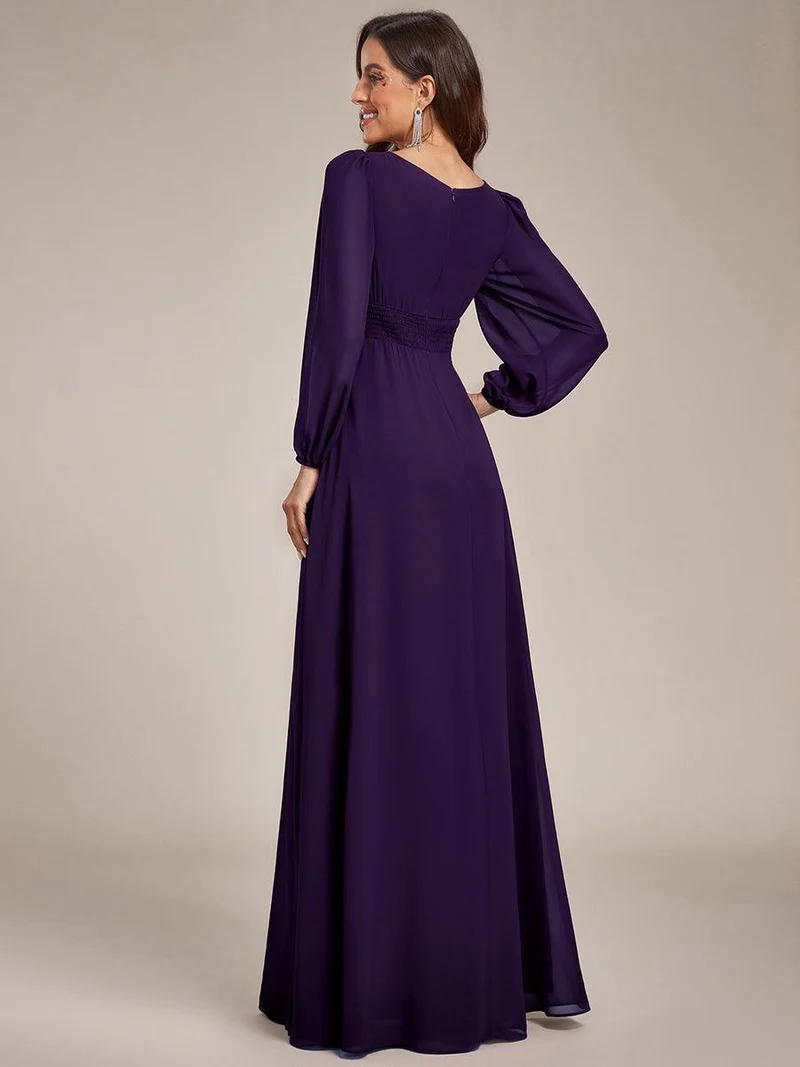ever CELESTE|Robe demoiselle d'honneur en mousseline à taille haute Manches bouffantes