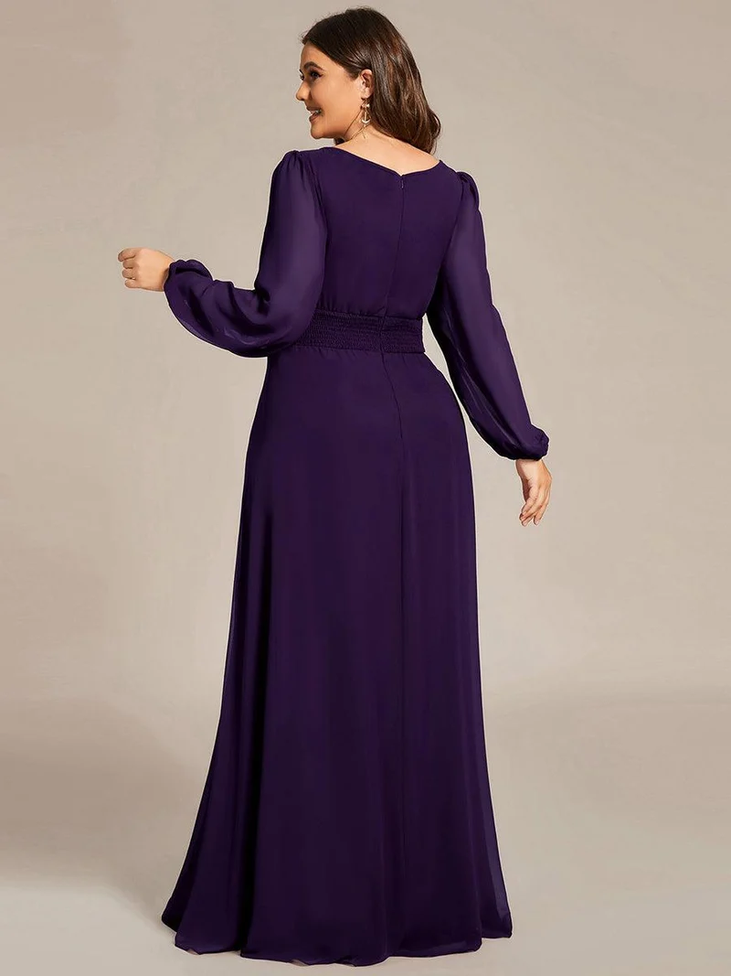 ever CELESTE|Robe demoiselle d'honneur en mousseline à taille haute Manches bouffantes