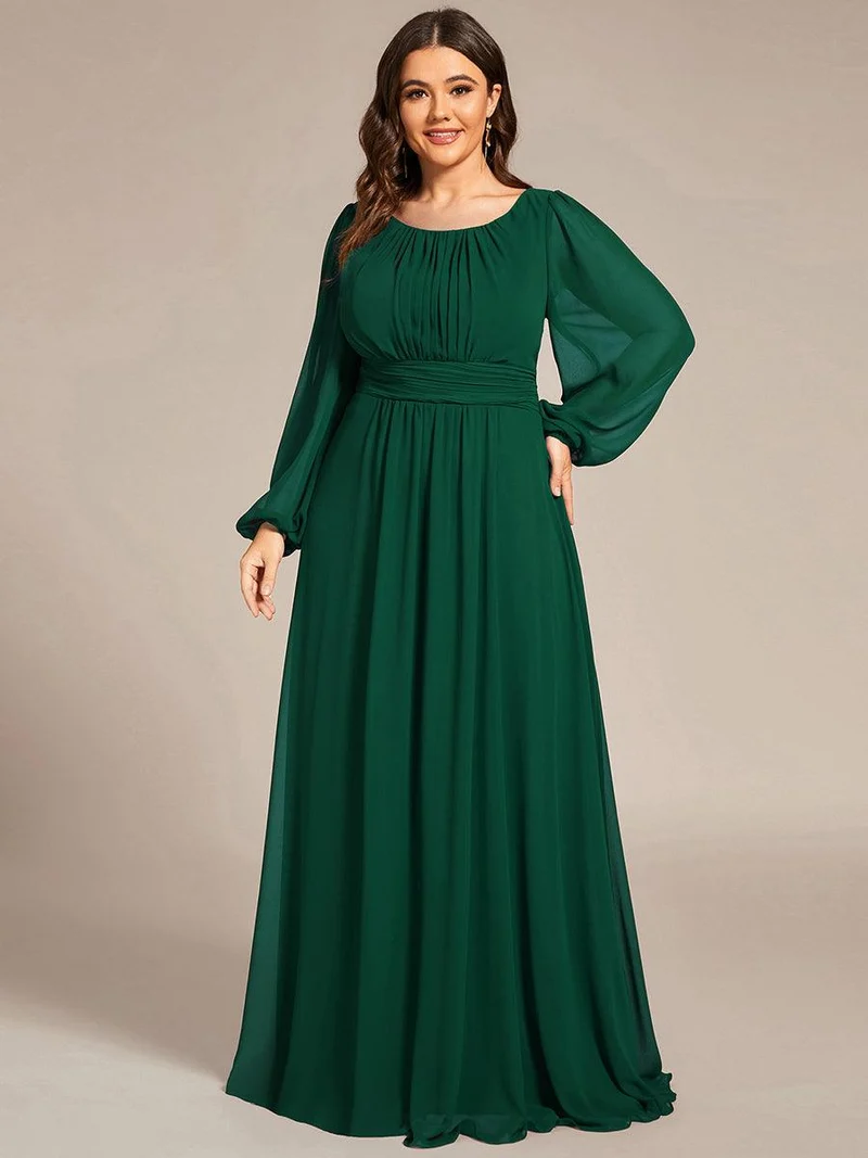 ever CELESTE|Robe demoiselle d'honneur en mousseline à taille haute Manches bouffantes