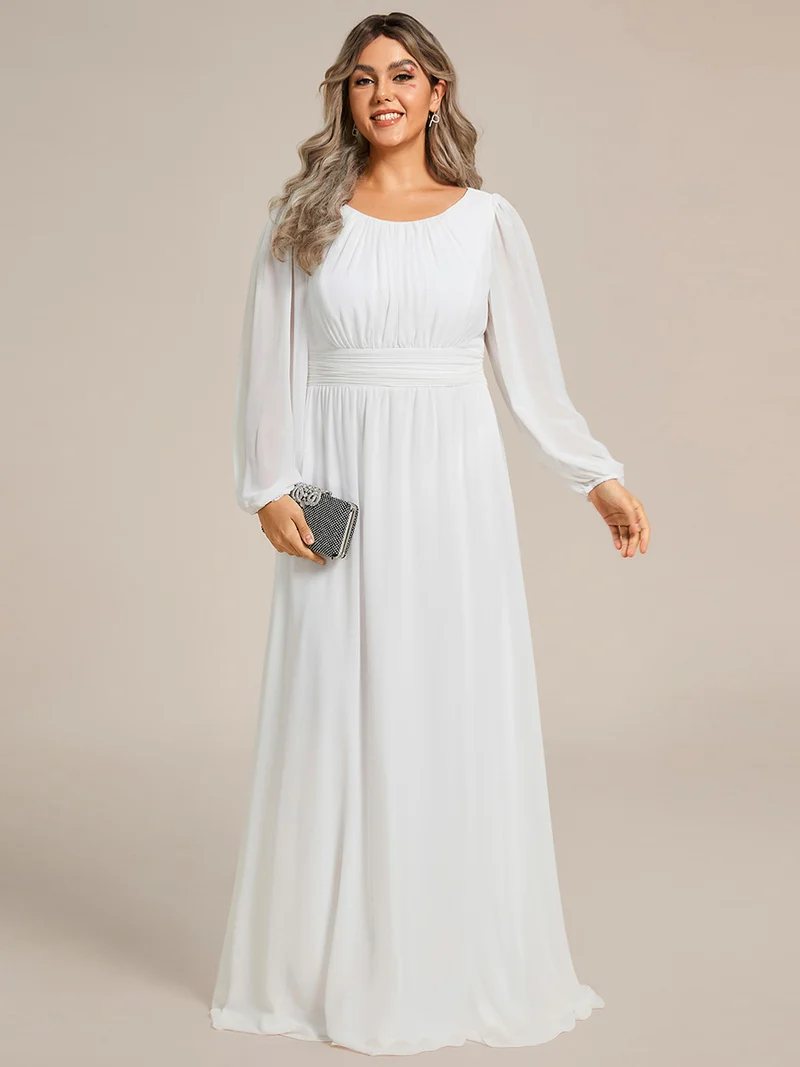 ever CELESTE|Robe demoiselle d'honneur en mousseline à taille haute Manches bouffantes
