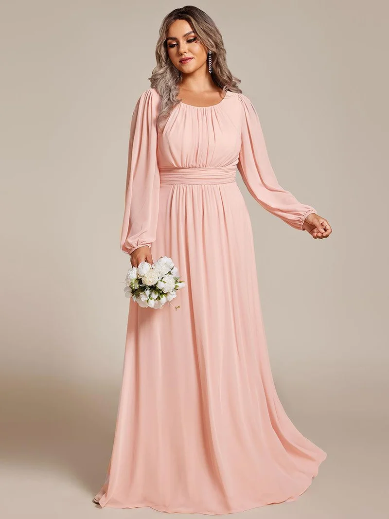 ever CELESTE|Robe demoiselle d'honneur en mousseline à taille haute Manches bouffantes