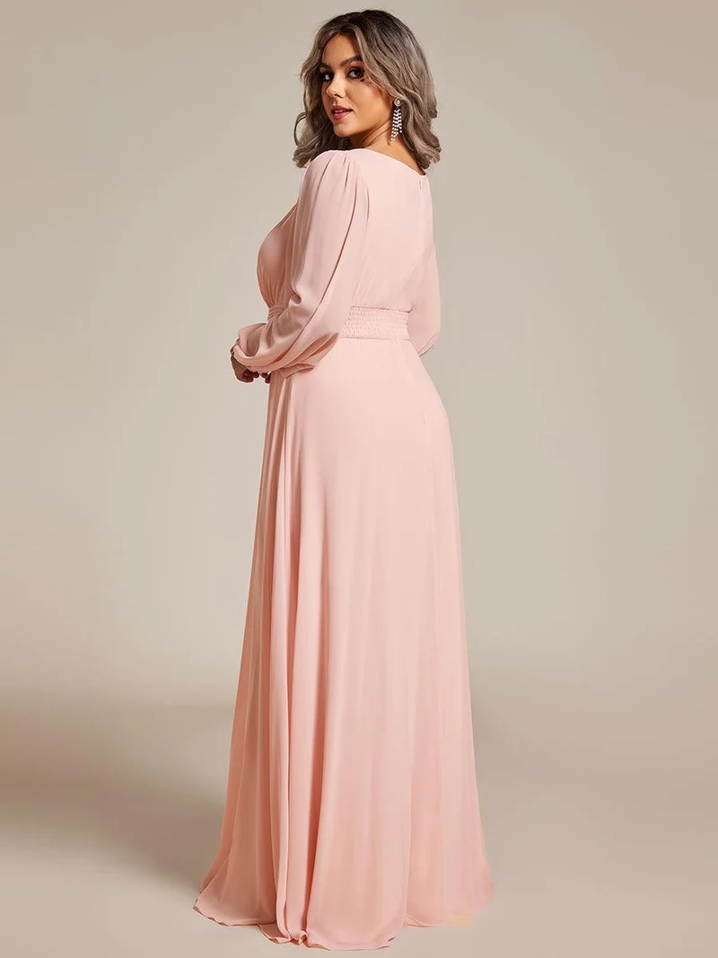 ever CELESTE|Robe demoiselle d'honneur en mousseline à taille haute Manches bouffantes