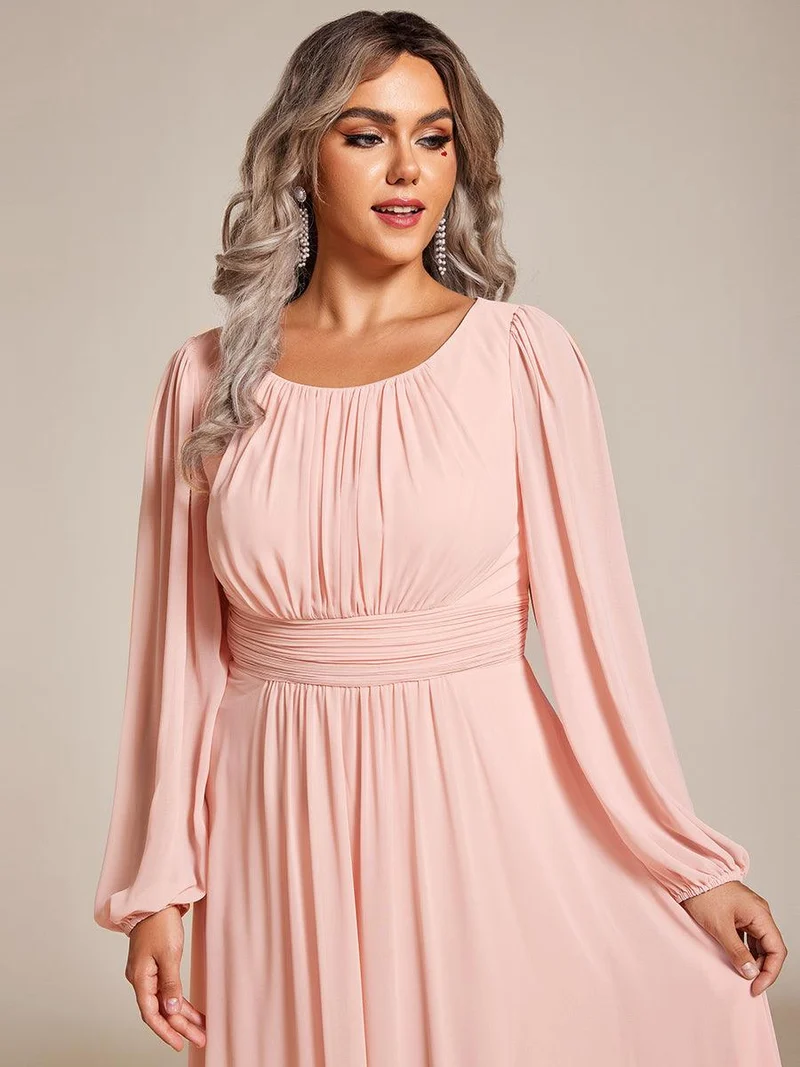 ever CELESTE|Robe demoiselle d'honneur en mousseline à taille haute Manches bouffantes