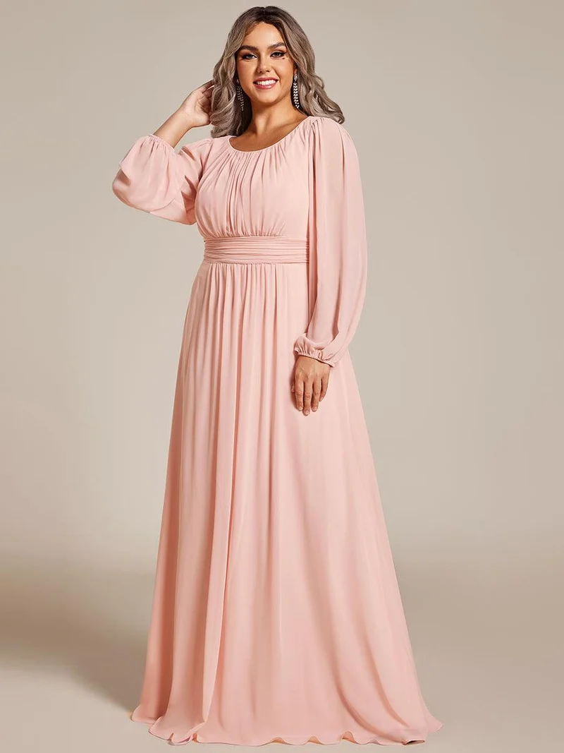 ever CELESTE|Robe demoiselle d'honneur en mousseline à taille haute Manches bouffantes