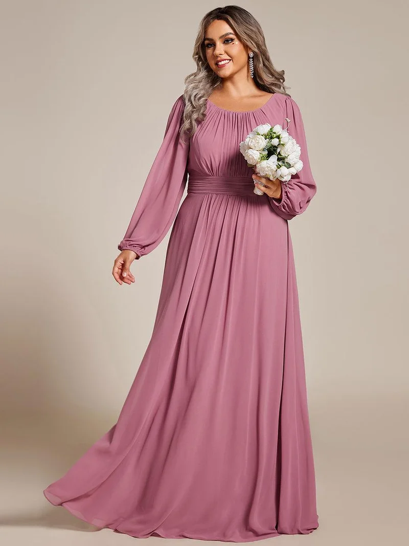 ever CELESTE|Robe demoiselle d'honneur en mousseline à taille haute Manches bouffantes
