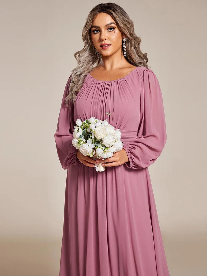 ever CELESTE|Robe demoiselle d'honneur en mousseline à taille haute Manches bouffantes