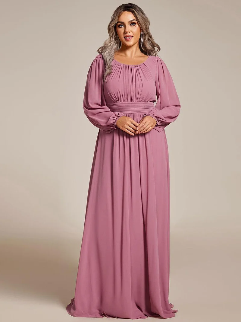 ever CELESTE|Robe demoiselle d'honneur en mousseline à taille haute Manches bouffantes