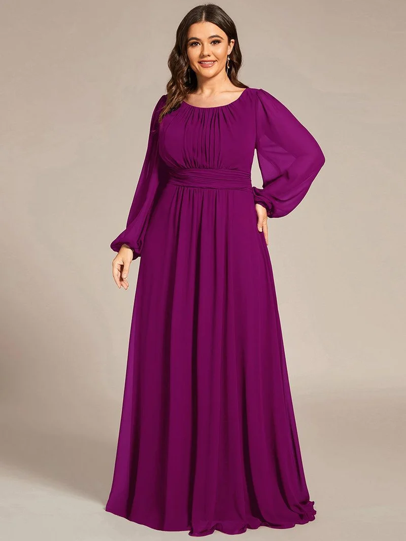 ever CELESTE|Robe demoiselle d'honneur en mousseline à taille haute Manches bouffantes