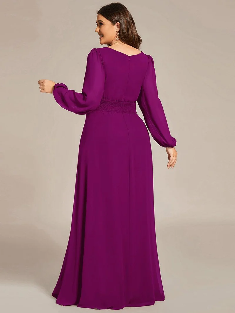 ever CELESTE|Robe demoiselle d'honneur en mousseline à taille haute Manches bouffantes