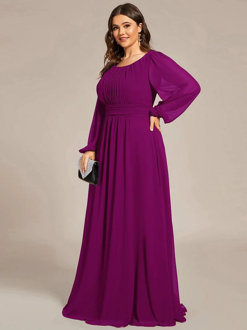 ever CELESTE|Robe demoiselle d'honneur en mousseline à taille haute Manches bouffantes