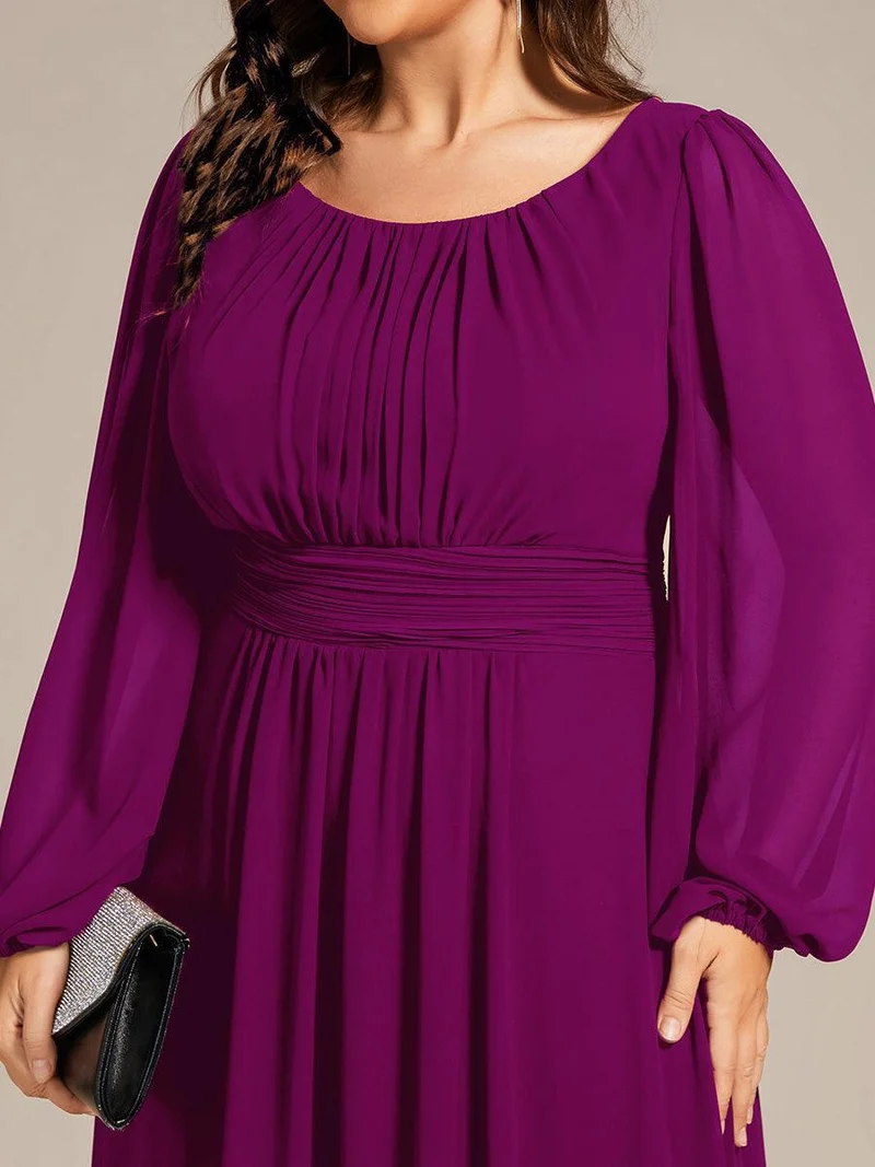 ever CELESTE|Robe demoiselle d'honneur en mousseline à taille haute Manches bouffantes