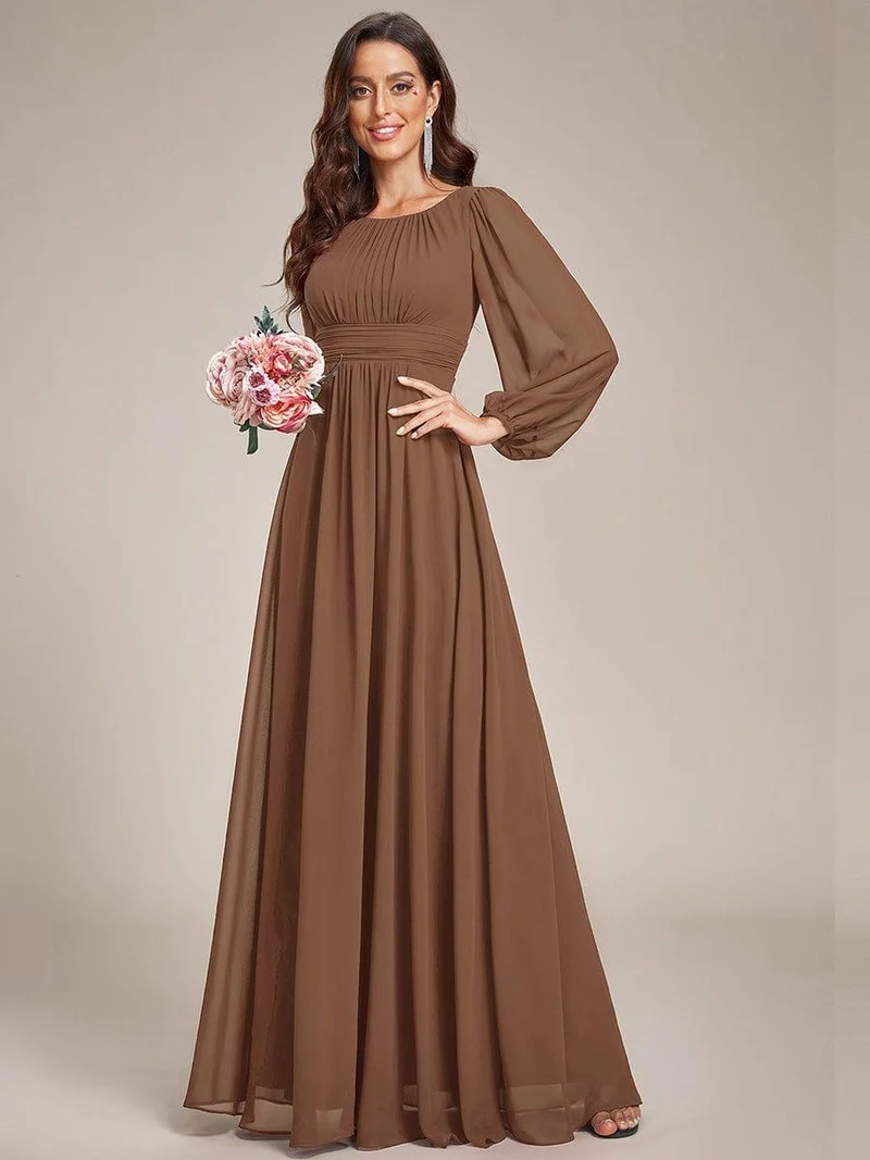 ever CELESTE|Robe demoiselle d'honneur en mousseline à taille haute Manches bouffantes