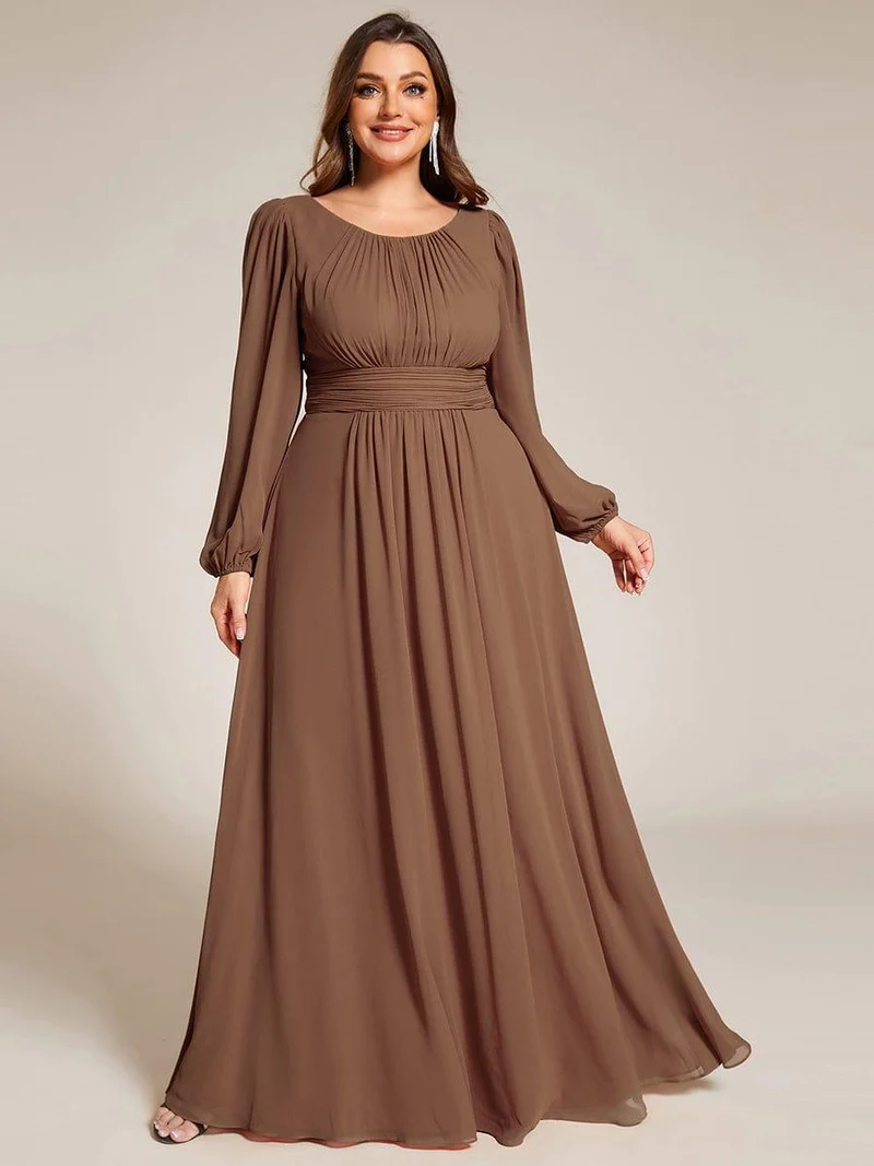 ever CELESTE|Robe demoiselle d'honneur en mousseline à taille haute Manches bouffantes