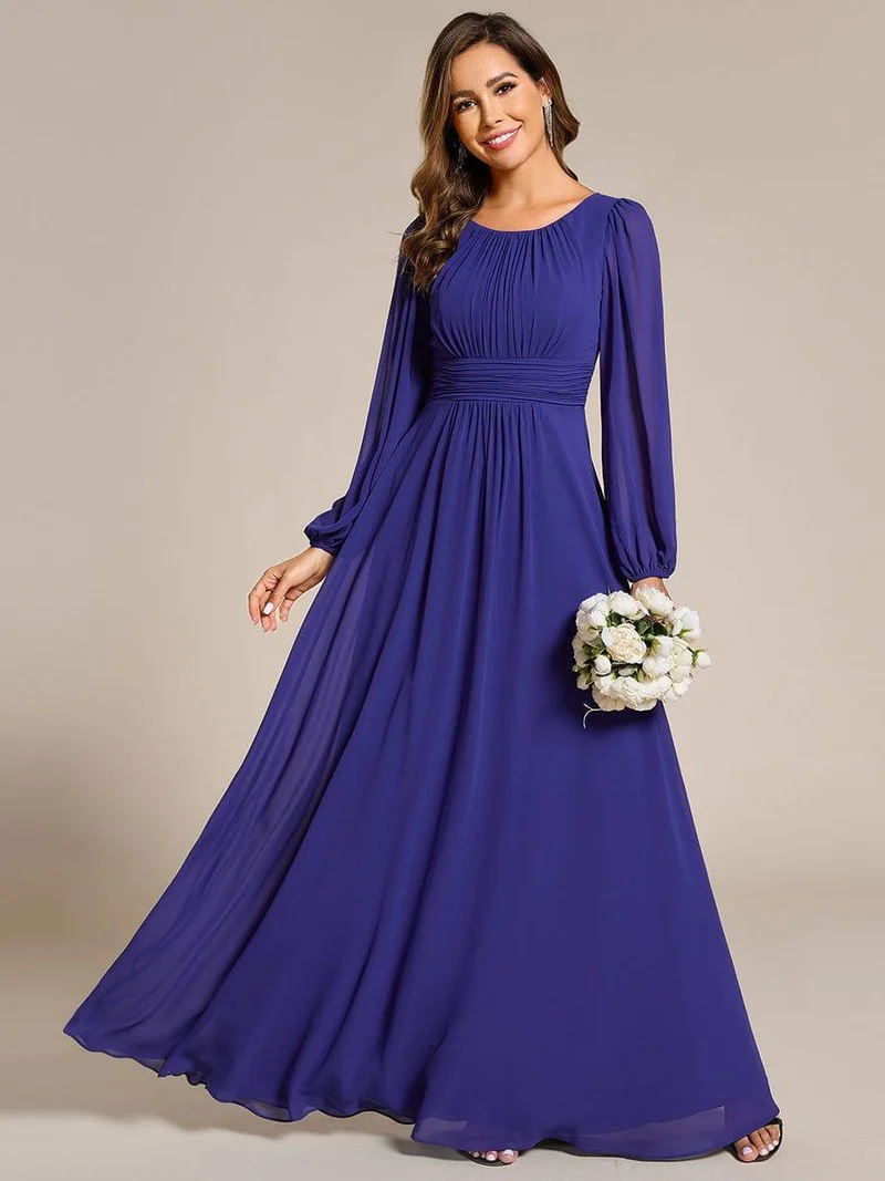 ever CELESTE|Robe demoiselle d'honneur en mousseline à taille haute Manches bouffantes