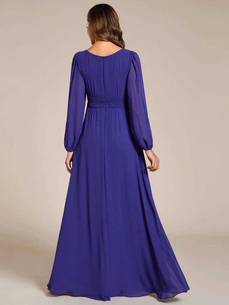 ever CELESTE|Robe demoiselle d'honneur en mousseline à taille haute Manches bouffantes