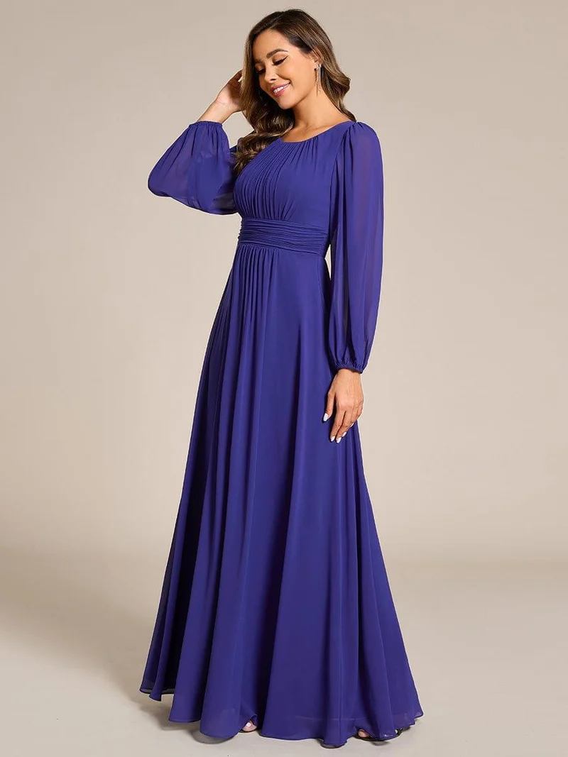 ever CELESTE|Robe demoiselle d'honneur en mousseline à taille haute Manches bouffantes